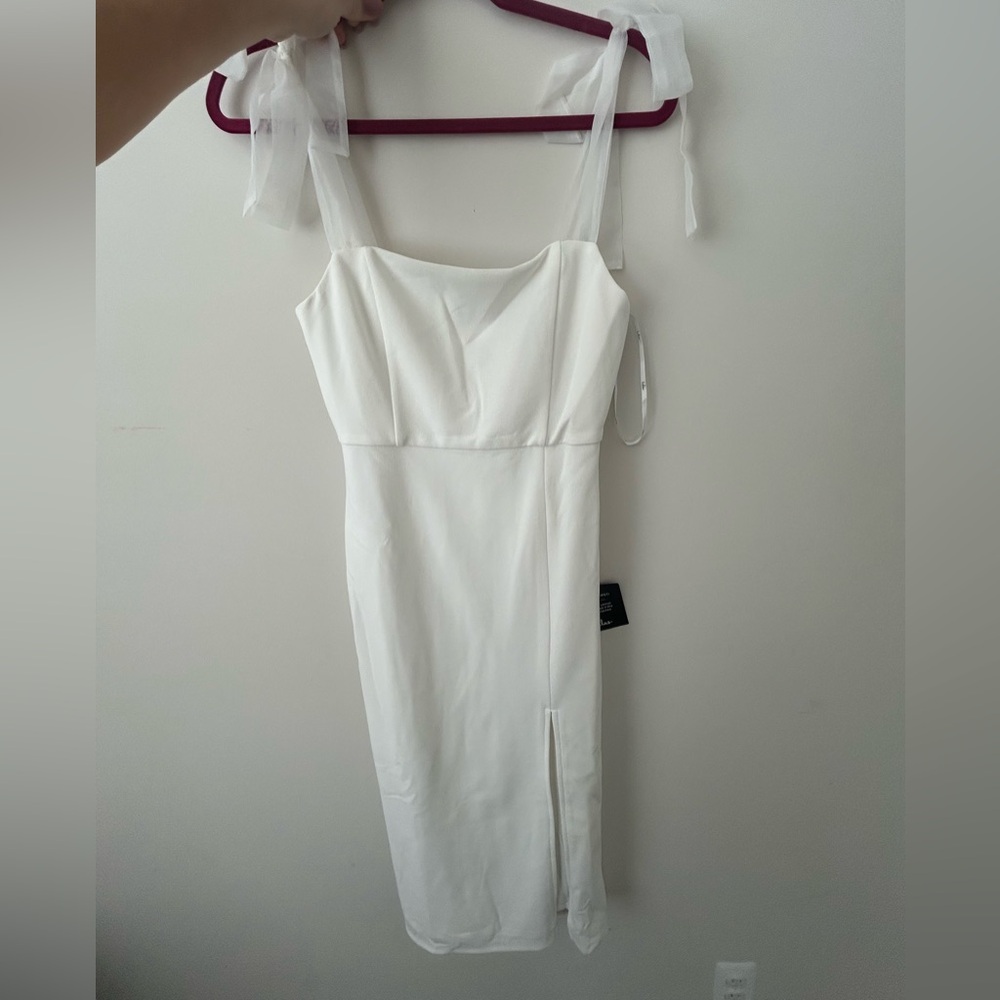 Lulu's White Bow Strap Dress